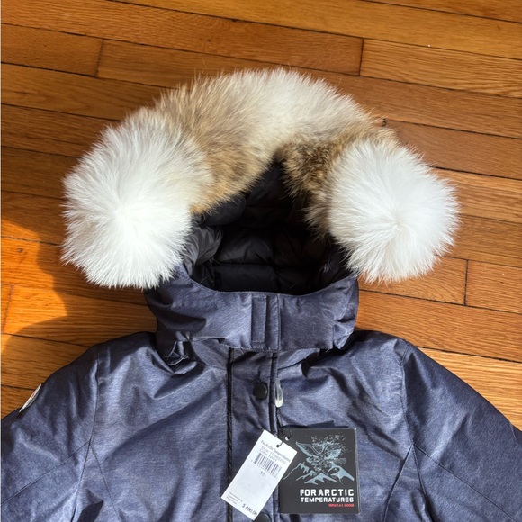 Canada Goose Navy Parka with Fur Hood - Picture 4 of 11